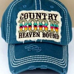 Distressed Blue Country Born Heaven Bound